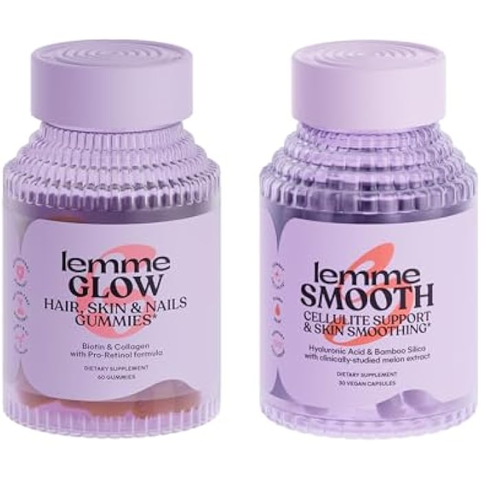 Lemme جلو كولاجين هير غومي للشعر القوي والسميك وتقليل تساقط الشعر كبسولات مضادة للسيلوليت للنساء، أرجل وأفخاذ ناعمة، تقليل السيلوليت والجلد المتجعد - Image 1