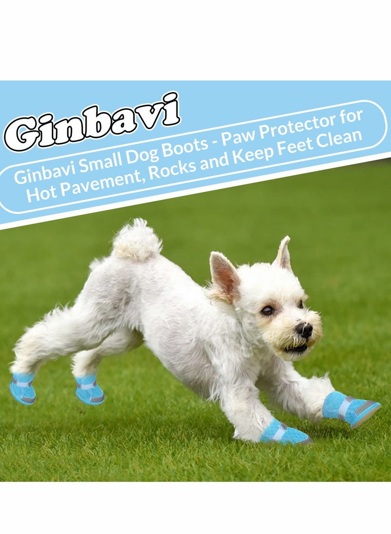 Breathable Dog Shoes for Hot Weather Adjustable Reflective Puppy Booties Soft Sandals for Pet Paw Protection XL - Image 2