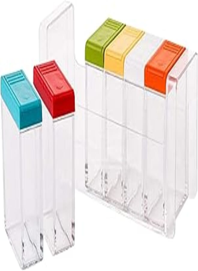OR Other Plastic Crystal Seasoning Pepper and Salt Spice Rack - 6 Pcs
