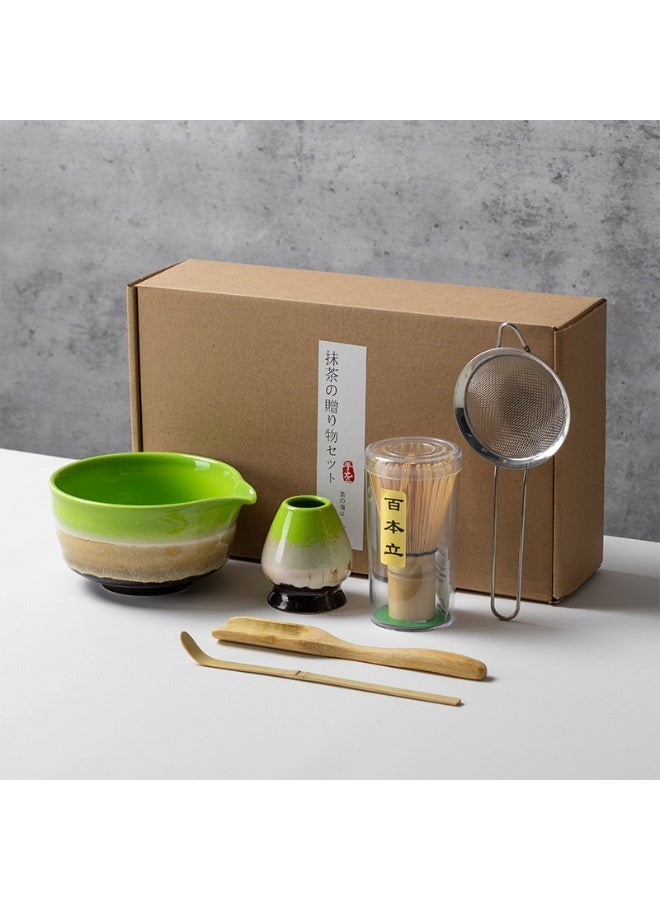 6-Piece Matcha Tea Set Includes Matcha Chawan 、Chasen 、Chasenk Holder、Tea Spoon、 Tea Sieve 、Scraper Sandle,Perfect Set to a Traditional of Matcha - Image 1