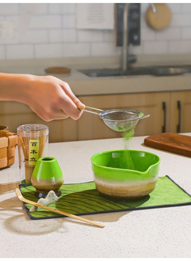 6-Piece Matcha Tea Set Includes Matcha Chawan 、Chasen 、Chasenk Holder、Tea Spoon、 Tea Sieve 、Scraper Sandle,Perfect Set to a Traditional of Matcha - Image 2