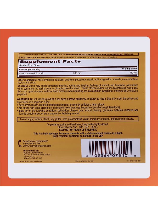 Rugby Niacin 500 mg 1000 Tabs - Image 5