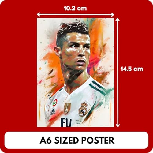 auraposter Paper Ronaldo Poster (Set Of 48) | Cristiano Ronaldo Mini Posters (15 X10 Cm) | Football Posters Of Ronaldo For Wall, Bedroom, Living Room | Football For Wall | Glue Dots Included - Image 2