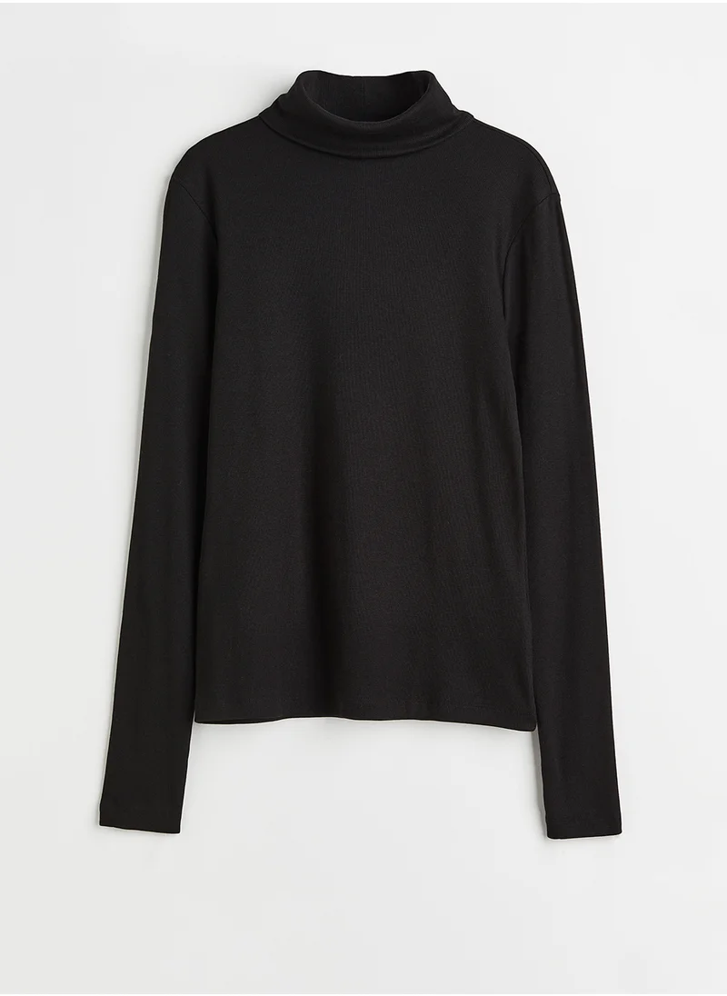 اتش اند ام Modal-Blend Polo-Neck Top