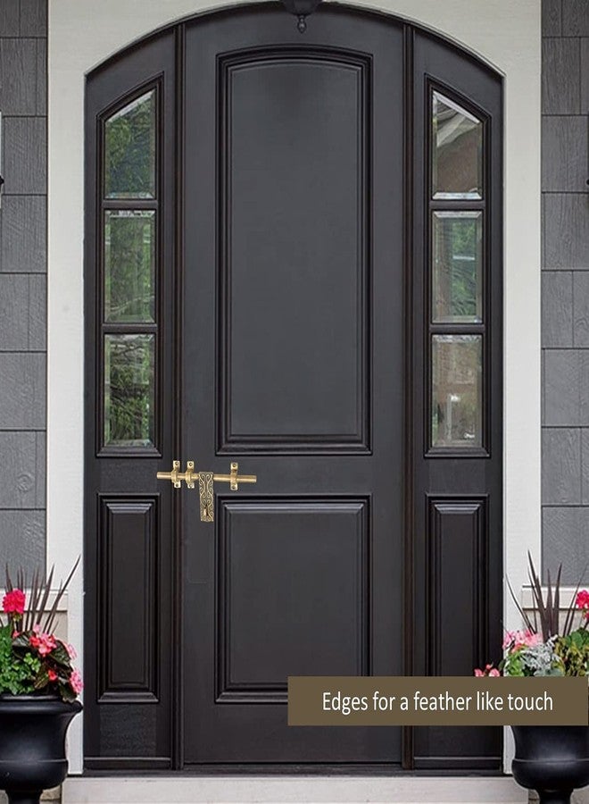 Atom 12 inches Aluminium Door Fittings Aldrop Set | Main Double Door Hardware Aldrops | Lightweight Latch for Home Gate, Brass Antique Finish | 1 Aldrop, (Vine) - Image 5
