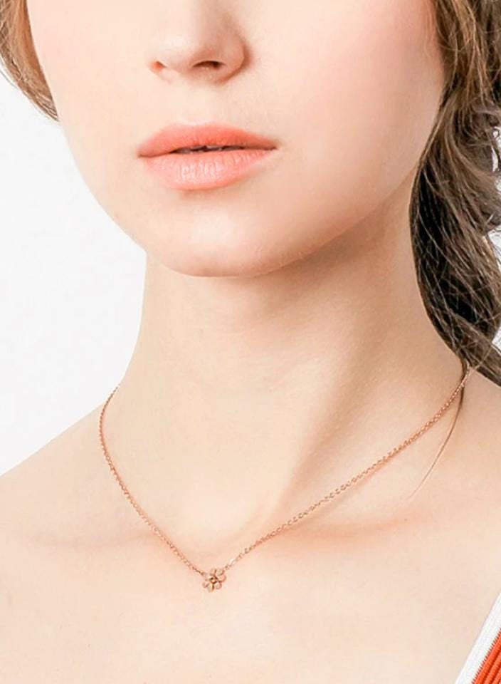 Alissa Stainless Steel Floral Pendant Necklace - Image 4