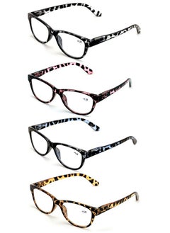 V.W.E. 4 Pairs Women Leopard Meow Reading Glasses Fashion Clear Lens Readers Demi Tortoise (4 Pairs Assorted 2.00)  - Image 2