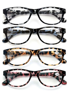 V.W.E. 4 Pairs Women Leopard Meow Reading Glasses Fashion Clear Lens Readers Demi Tortoise (4 Pairs Assorted 2.00)  - Image 1