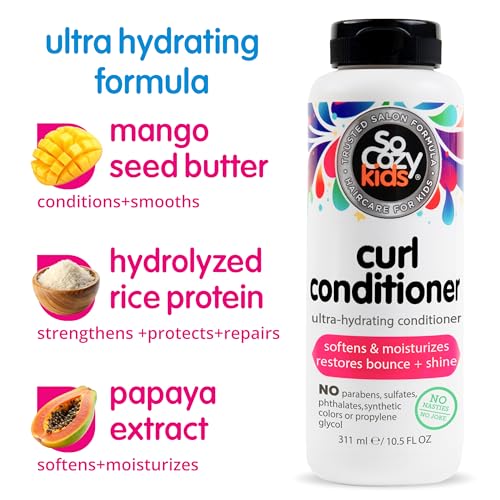 SO COZY SoCozy Curl Conditioner | For Kids Hair | Softens, Restores Bounce and Shine | No Parabens, Sulfates, Synthetic Colors or Dyes, Sweet-Crème, 10.5 Fl Oz - Image 3