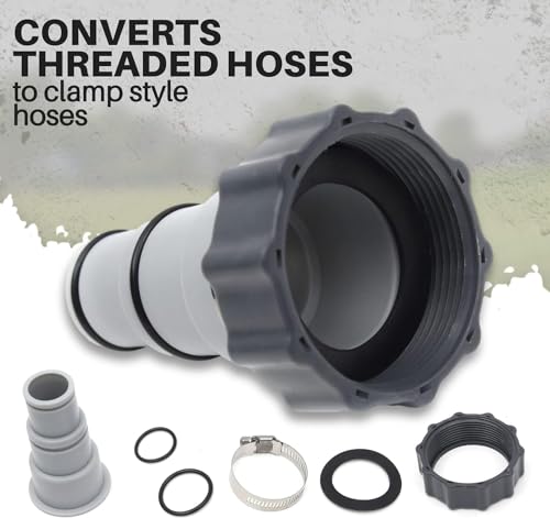 TonGass (2-Pack) Replacement Threaded to Clamp Style Hose Adapter for Intex Pool Sets with 1.5 and 1.25-Inch Hose Fits Filter Pumps, Chlorine Generators, Salt Systems with Threaded Hoses Connections - Image 5