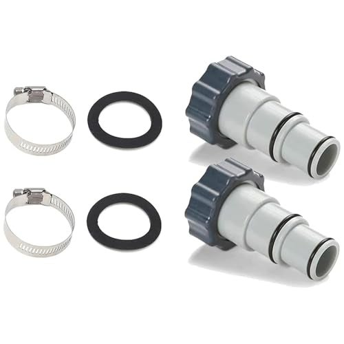 TonGass (2-Pack) Replacement Threaded to Clamp Style Hose Adapter for Intex Pool Sets with 1.5 and 1.25-Inch Hose Fits Filter Pumps, Chlorine Generators, Salt Systems with Threaded Hoses Connections - Image 1