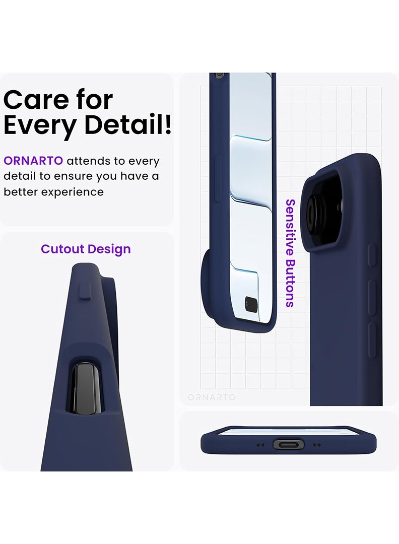 Case Up حافظة متوافقة مع آبل آيفون 17 إير، سيليكون سائل ناعم وعالي الجودة [بطانة ميكروفايبر مضادة للخدش] غلاف هاتف رفيع مضاد للصدمات باللون الأزرق - Image 5