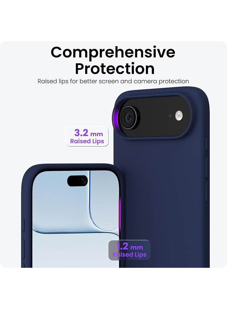 Case Up حافظة متوافقة مع آبل آيفون 17 إير، سيليكون سائل ناعم وعالي الجودة [بطانة ميكروفايبر مضادة للخدش] غلاف هاتف رفيع مضاد للصدمات باللون الأزرق - Image 4