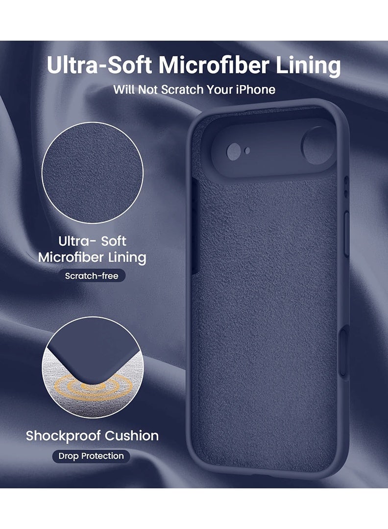 Case Up حافظة متوافقة مع آبل آيفون 17 إير، سيليكون سائل ناعم وعالي الجودة [بطانة ميكروفايبر مضادة للخدش] غلاف هاتف رفيع مضاد للصدمات باللون الأزرق - Image 4