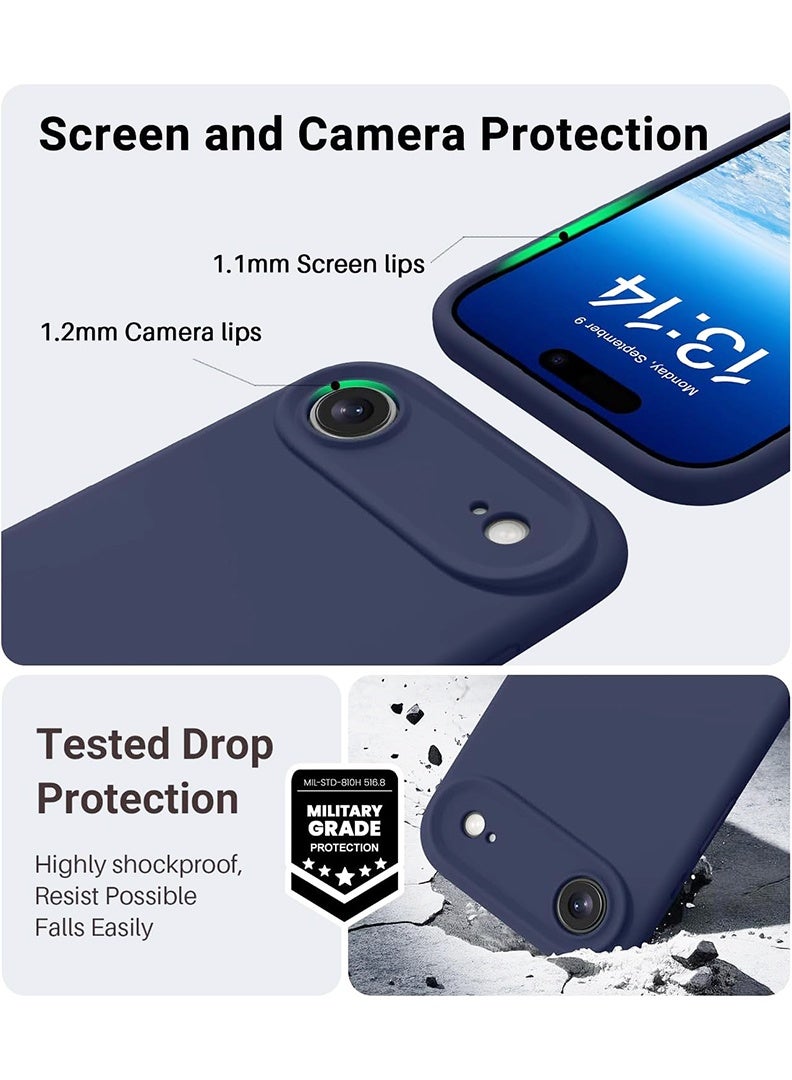 Case Up حافظة متوافقة مع آبل آيفون 17 إير، سيليكون سائل ناعم وعالي الجودة [بطانة ميكروفايبر مضادة للخدش] غلاف هاتف رفيع مضاد للصدمات باللون الأزرق - Image 2