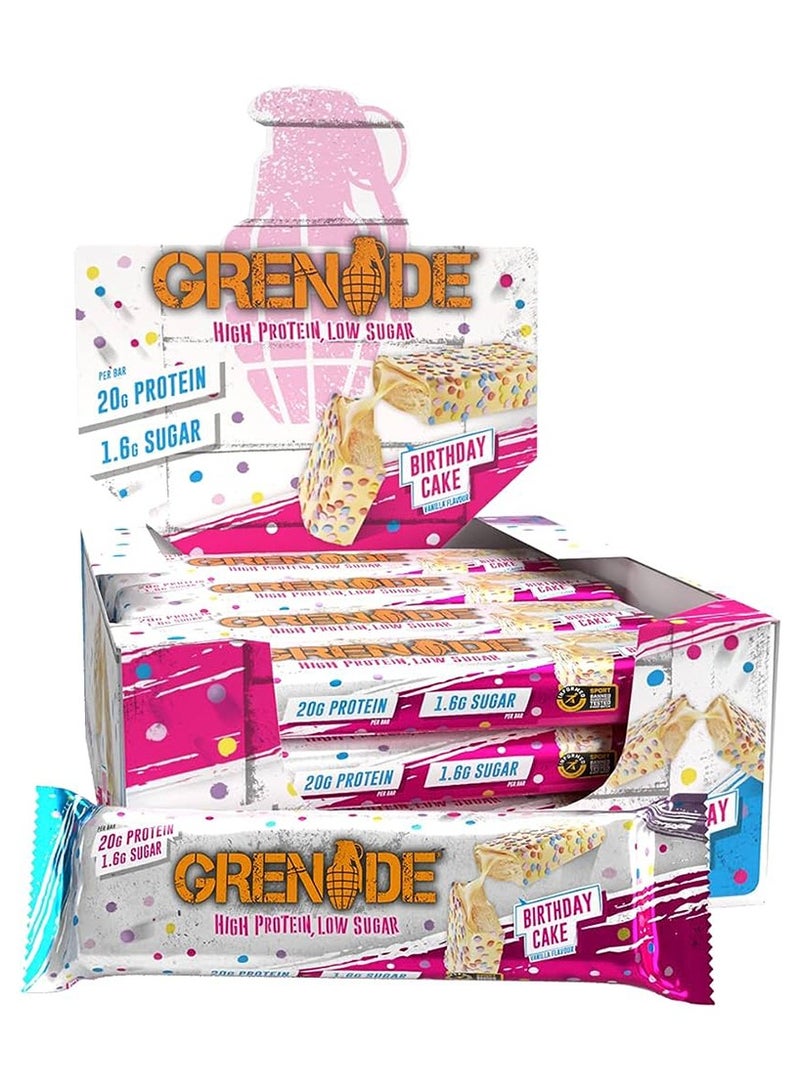 Grenade High Protein Bar Birthday Cake Pack Of 12