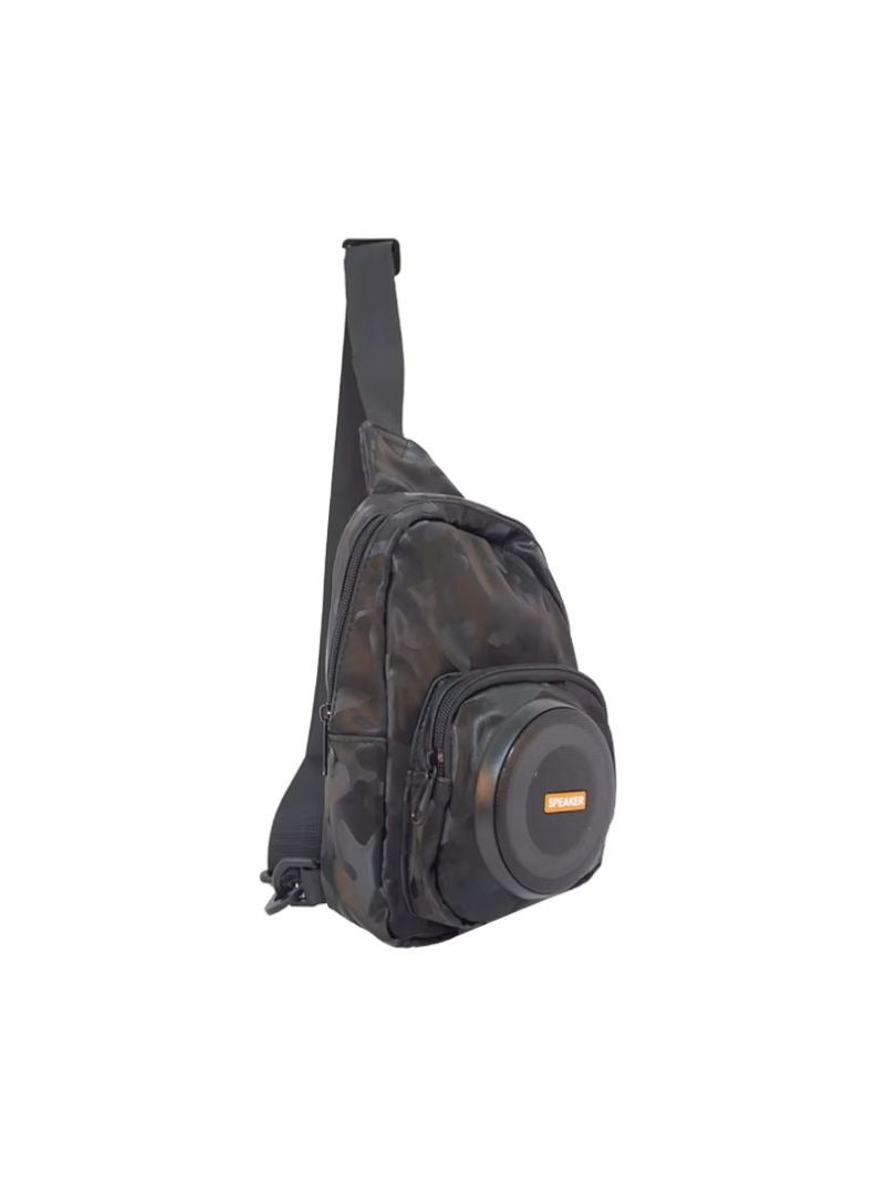 Portable Bluetooth Speaker Bag with RGB Lights & USB Charging – 10W Outdoor Crossbody Chest Backpack with TF/USB/FM Support – M802 Black - Image 3