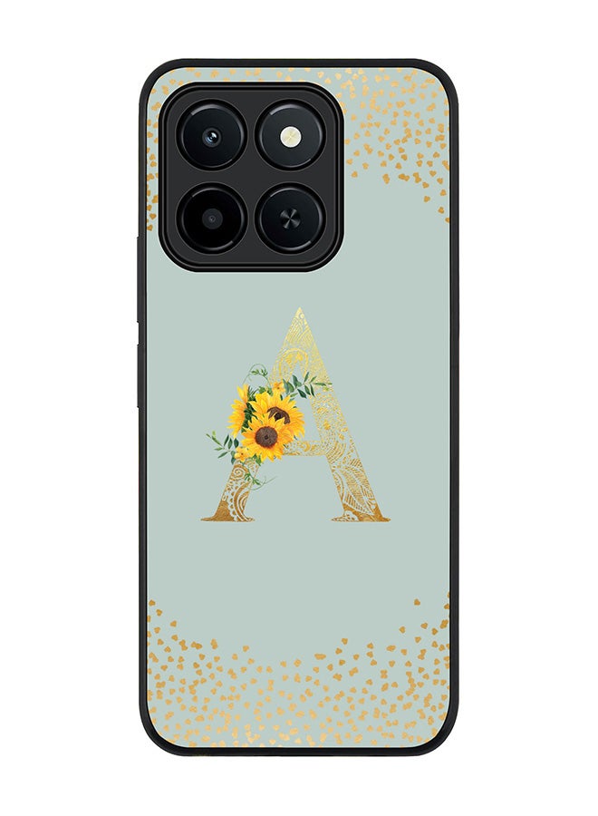 Stylizedd For Honor X6c Case,Slim fit Camera Protection, Shockproof Thin Phone cover  - Custom Floral Monogram - A  (Light Grey )
