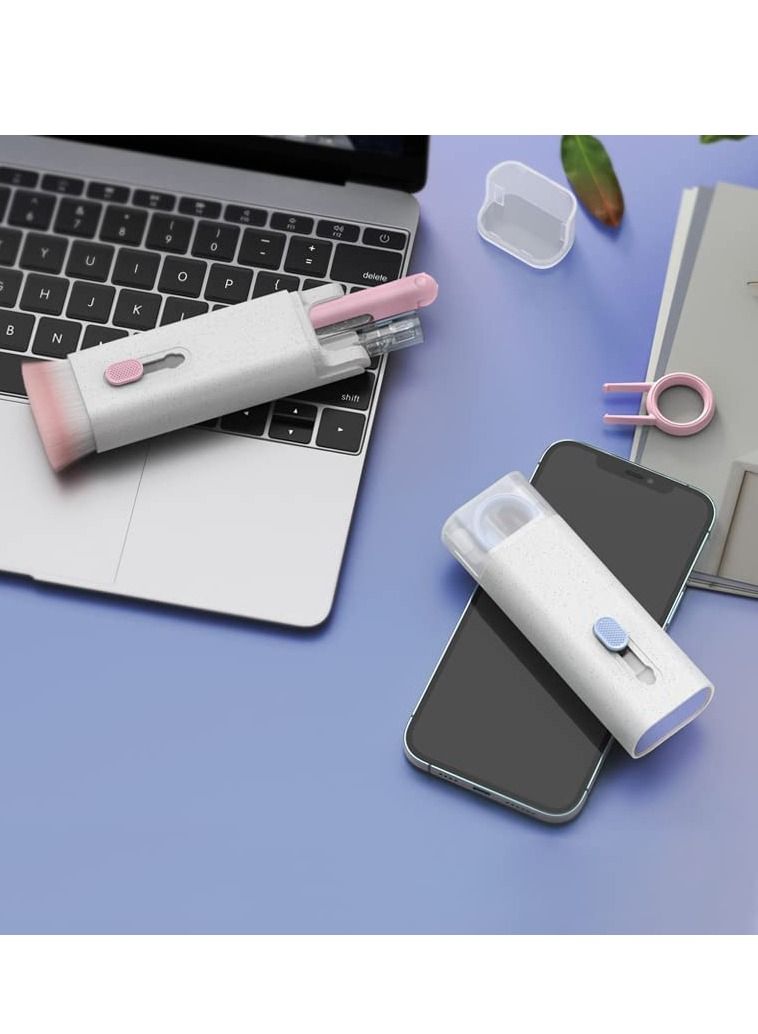 7-In-1 Electronics Cleaner Kit - 7 in 1 Keyboard Bluetooth Headset Cleaning Brush Kit, Portable Multifunctional Cleaning Tool for PC Monitor, Earbud, Cell Phone, Laptop Etc (pink) - Image 2