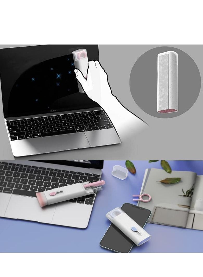 7-In-1 Electronics Cleaner Kit - 7 in 1 Keyboard Bluetooth Headset Cleaning Brush Kit, Portable Multifunctional Cleaning Tool for PC Monitor, Earbud, Cell Phone, Laptop Etc (pink) - Image 5
