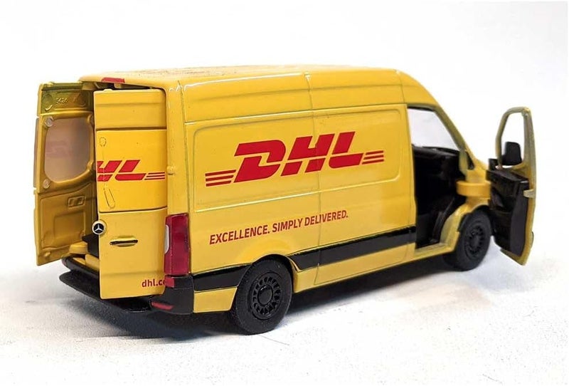 كين سمارت - سيارة نقل بضائع من طراز مرسيدس-بنز سبرينتر، إصدار DHL، مقياس 1:48، نموذج معدني مصبوب، مزود بآلية سحب للتحريك - Image 4