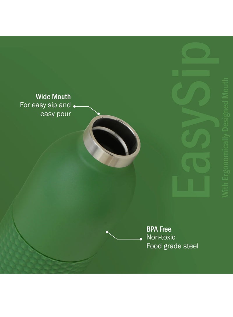 Briiton Spectra 620ml-21Oz Stainless steel Water Bottle Green |18/8 Food Grade|Thermo Vacuum Insulated Flask|24hrs Hydro Hot and Cold|SS304 Aqua Sports| BPA Free | For Kids,School,Office,Gym,Travel,Women  - Image 2