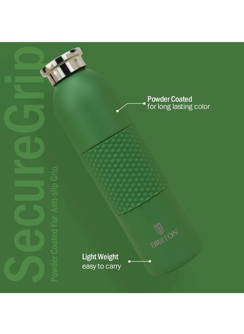 Briiton Spectra 620ml-21Oz Stainless steel Water Bottle Green |18/8 Food Grade|Thermo Vacuum Insulated Flask|24hrs Hydro Hot and Cold|SS304 Aqua Sports| BPA Free | For Kids,School,Office,Gym,Travel,Women  - Image 3