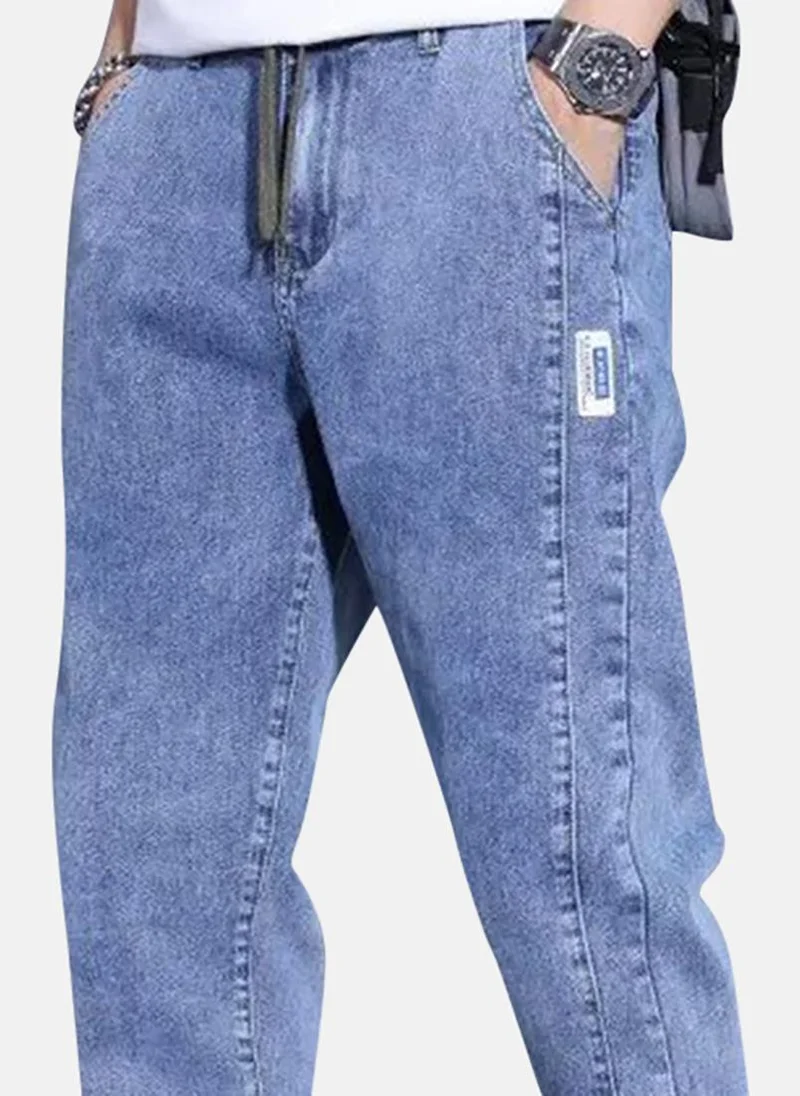 يونيكي Blue Solid Mid Rise Jogger