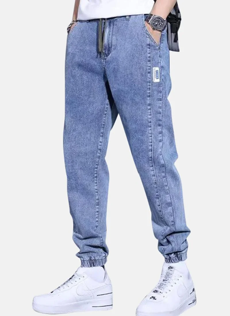 يونيكي Blue Solid Mid Rise Jogger