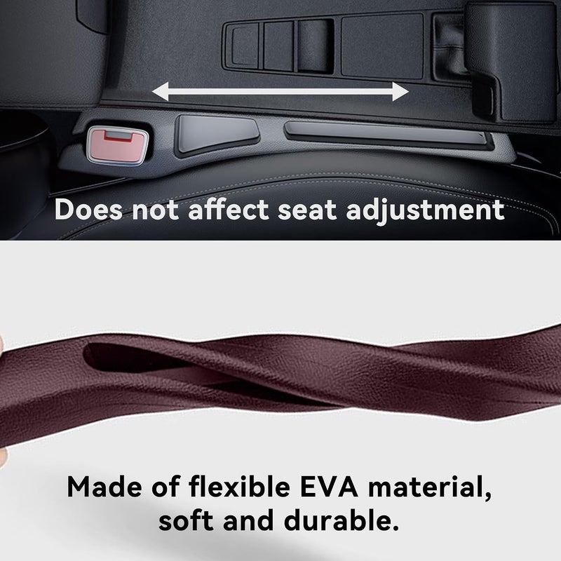 Alieemo Car Seat Gap Filler Organizer, 2PCS Multifunctional Vehicle Fill Gap Blocker with Storage Slot Between Seat & Console, Anti-Drop Auto Interior Organization, Universal Fit (Red) - Image 5