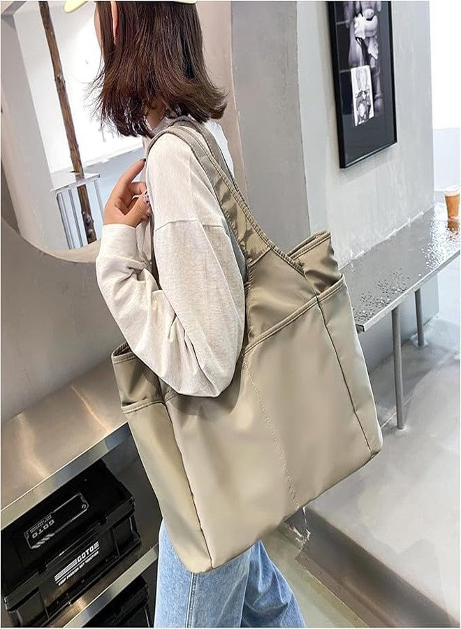 Voroly Tote Bag Women Casual Handbag Shoulder Bag Purses with Zipper and Pockets for Work School Gym Travel Shopping (GREY) - Image 5