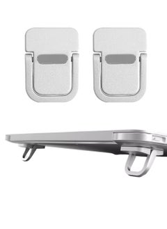 CaseNeo 2Pcs Self-Adhesive Keyboard Stand for Desk, Adjustable Laptop Stand Riser Feet, Aluminum Portable Laptop Kickstand Aluminum Stable for MacBook, 10-18" Laptop, iPad(Silver)  - Image 1