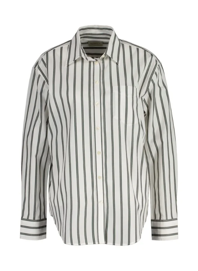 غانت Gant Relaxed Fit Striped Poplin Shirt