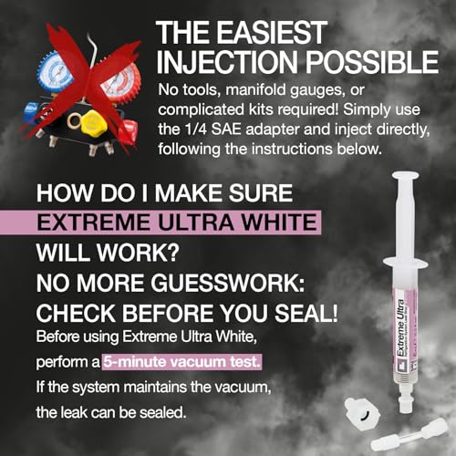 Errecom Extreme Ultra White, Refrigerant Leak Stop for Refrigerators with Hermetic Compressor and R600 - R290 – R134a, 0.2 fl oz (6 ml) Cartridge, Includes 1/4 SAE Adapter - Image 5