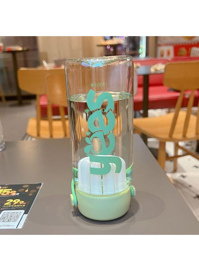 Handy High-value Plastic Water Cup Men's And Women's Portable Children's Students Direct Drinking Cup Summer Heat-resistant Sports Transparent Small Cup-Color:turquoise Belt Rotating Tea Barn-Capacity:550ml  - Image 4