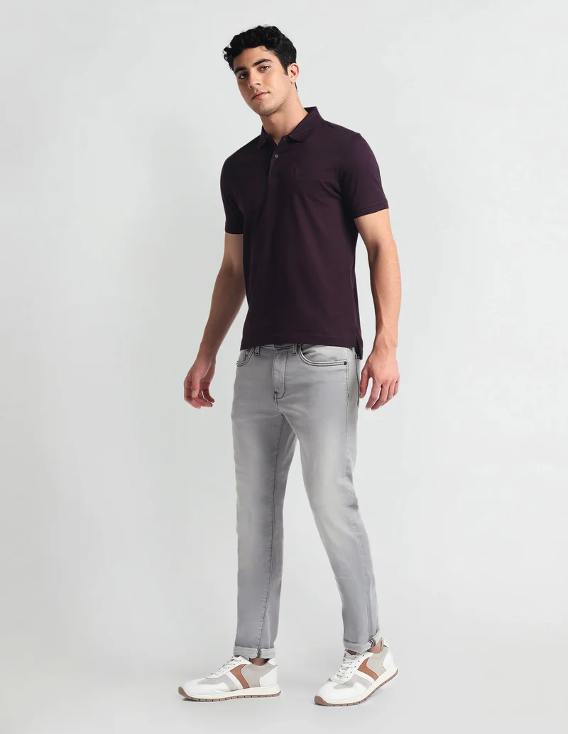 Arrow Grey Jameson Slim Fit Stone Wash Jeans for Men | Best Price UAE