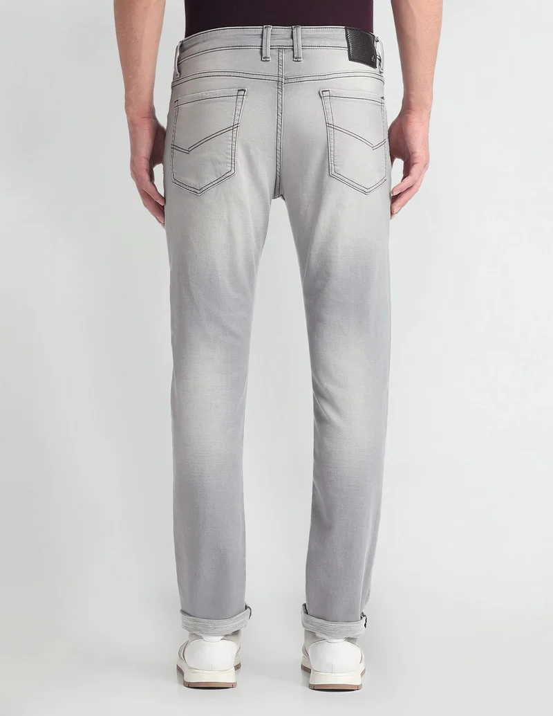 Arrow Grey Jameson Slim Fit Stone Wash Jeans for Men | Best Price UAE