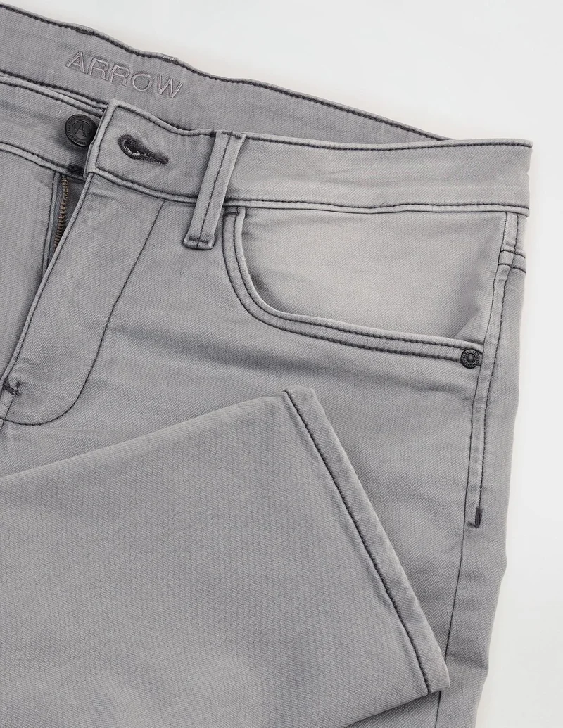 Arrow Grey Jameson Slim Fit Stone Wash Jeans for Men | Best Price UAE