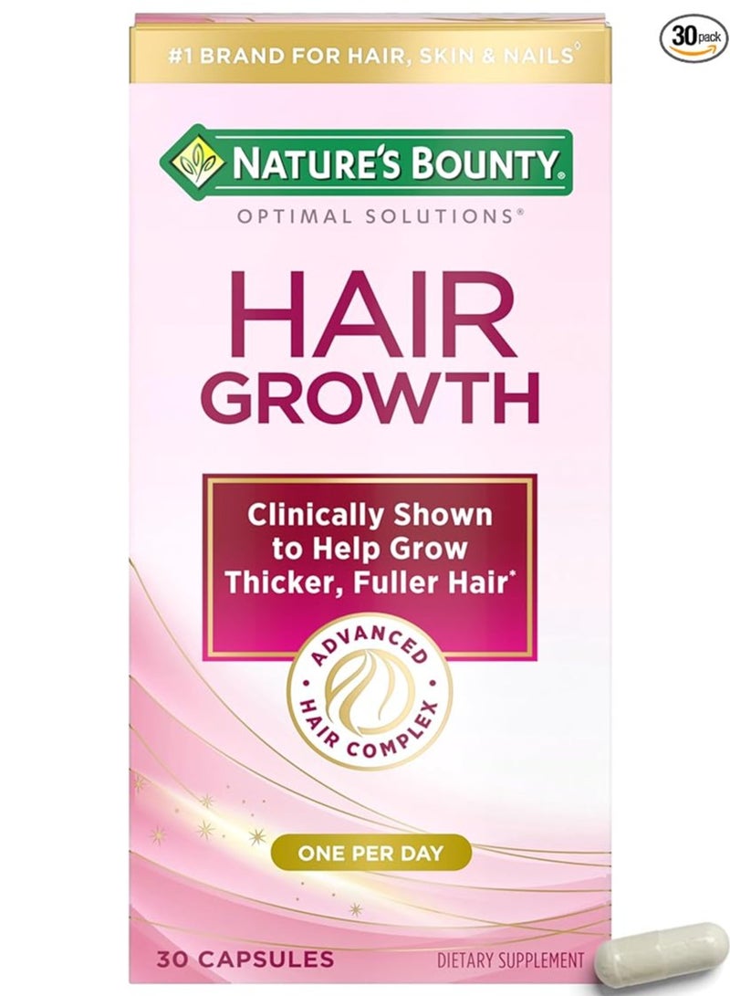 NATURE'S BOUNTY Hair Growth Clinically Shown to Support Thicker, Fuller Hair 30 Caps