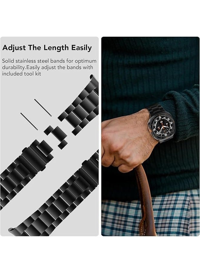 ELTRAZONE NEW Stainless Steel Metal Band for Samsung Galaxy Watch Ultra 47mm (2024) - Premium Strap for Men and Women, Not Compatible with Galaxy Watch 7/6/5/4 or Watch 6/4 Classic  - Image 4