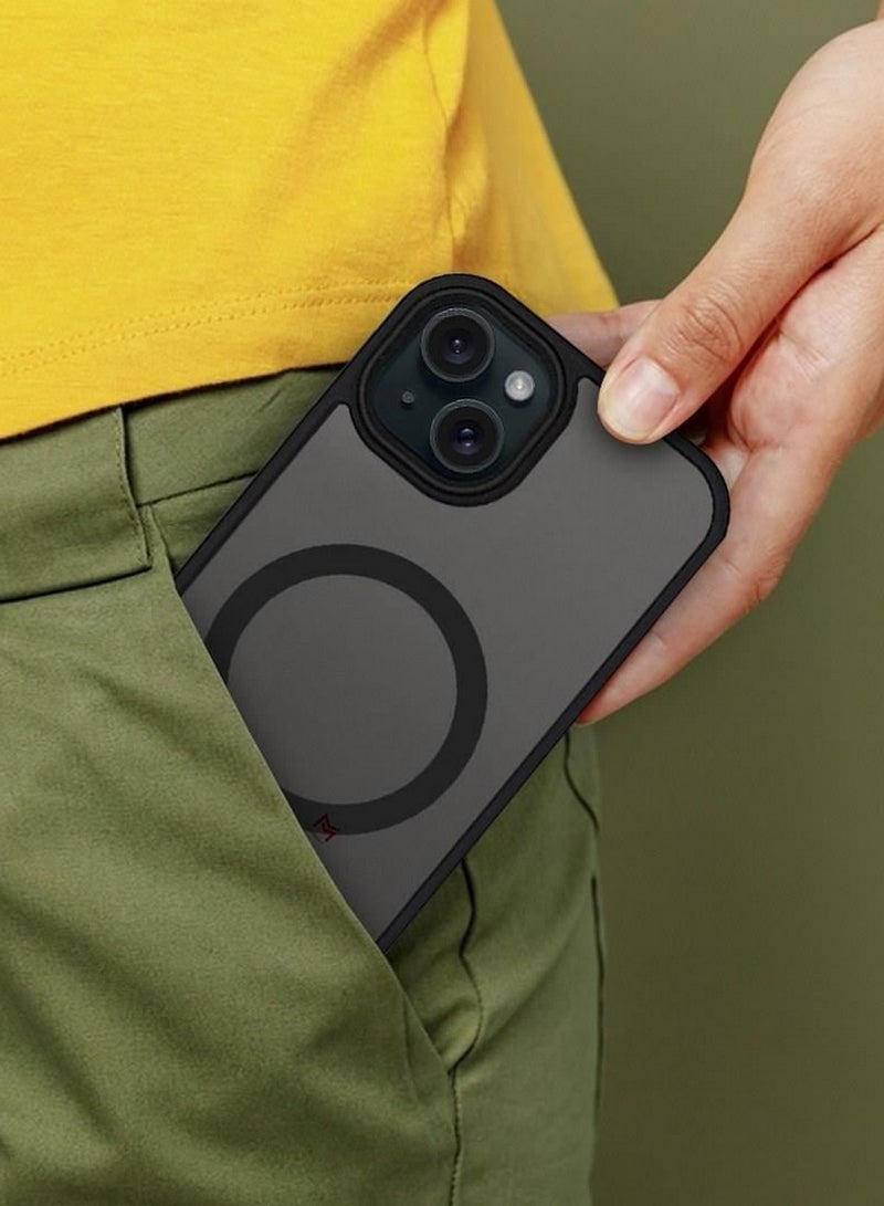 CATANES Magnetic Slim Protective Case for iPhone 15 Plus - with Wireless Charging Support - Black - Image 5