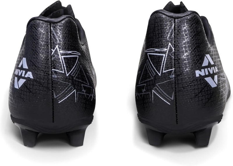 Nivia Carbonite 7.0 Football Stud for Men, TPU Sole with Synthetic Leather Upper, Die Cut Lightweight Insole, Ideal for Soft and Hard Grassy Ground Surfaces- UK09(Black) - Image 5