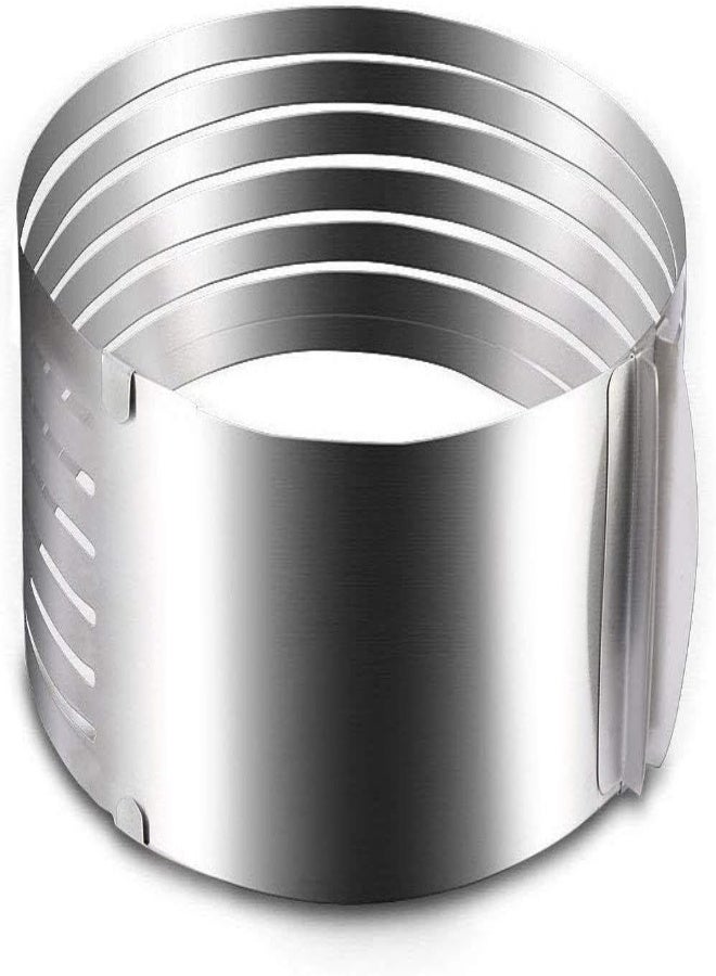 AKDC U-Hoome Multi Layer Cake Slicer Mousse Mould Slicing Cake Adjustable, 7-Layer Cake Cutter, 6-8 Inch/9-12 Inch Stainless Steel Cake Slicer Leveler (9-12 Inch) - Image 1