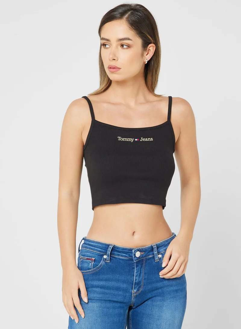 TOMMY JEANS Strappy Logo Knitted Top