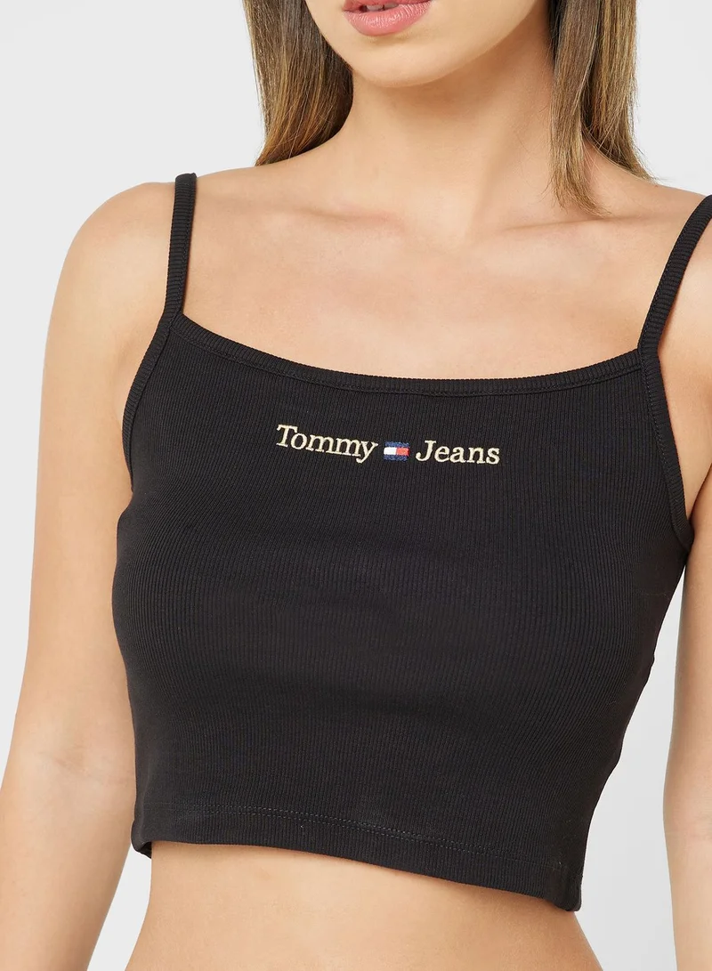 TOMMY JEANS Strappy Logo Knitted Top