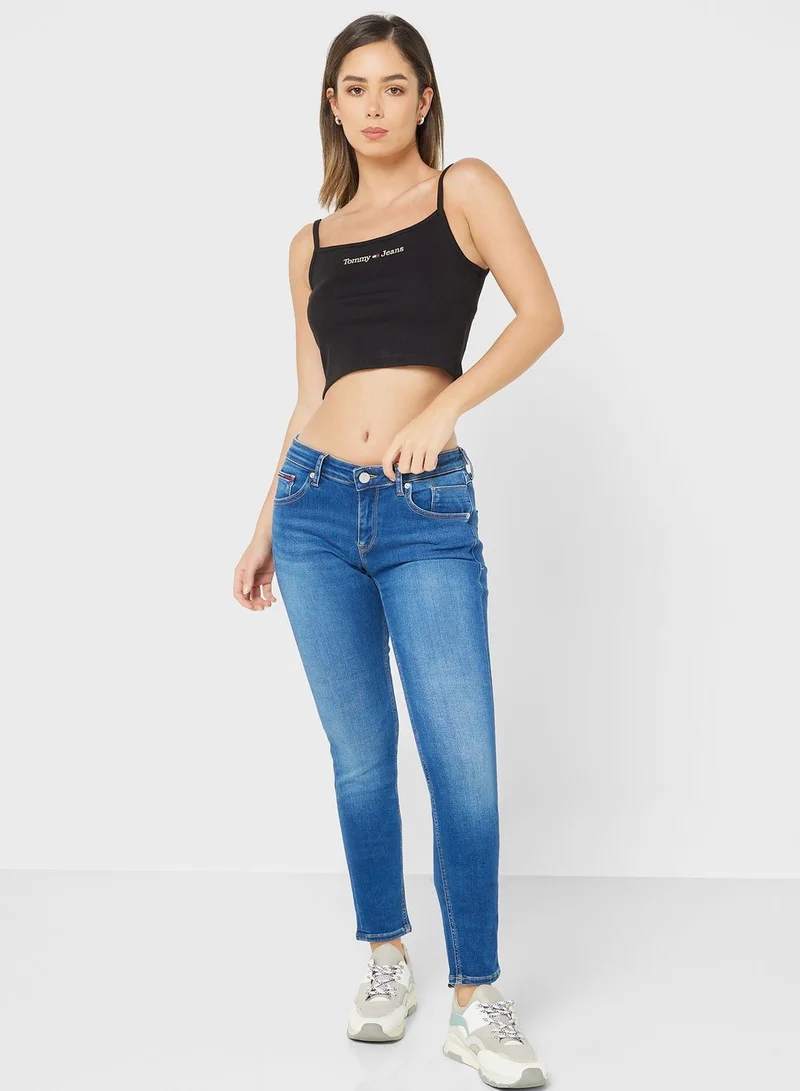 TOMMY JEANS Strappy Logo Knitted Top