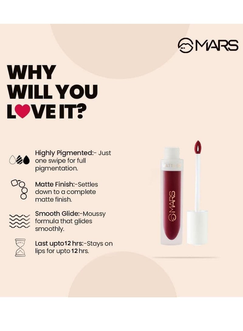مارس لون شفاه سائل مطفي يدوم طويلاً 4.5 مل 21 ريد لاك - Image 3