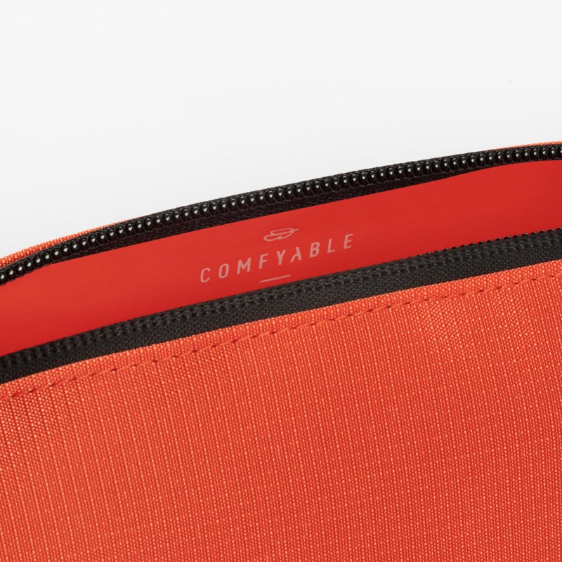 Comfyable Small Toiletry Bag for Men, Slim Mini Toothbrush Bag, Dopp Kit, Electronics, Tech, Gym, Water-Resistant Essentials Organizer, Cosmic Orange - Image 3