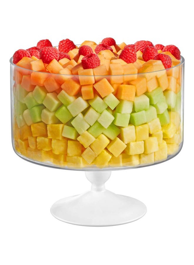 Barski European Beautiful - Glass - Large Trifle Bowl - 9.25" D - 170 oz - with Opal (white) Foot - Made in Europe - Image 1