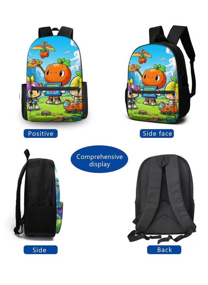 Cartoon three-piece schoolbag with zipper - 416